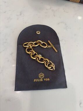 Julie Vos Gold Link Toggle Bracelet - Polished Gold Chain